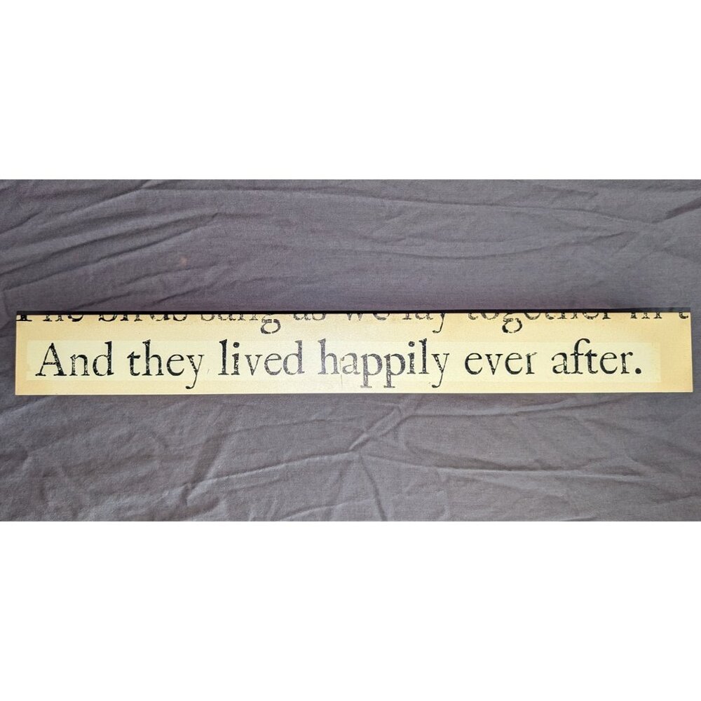 Wood sign wall art "And they lived happily ever after"